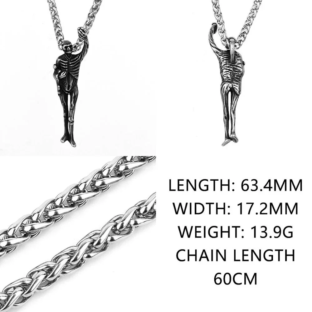 ❤️Retro Skull Praying to the Sky Stainless Steel Unisex Pendant, GP1231499